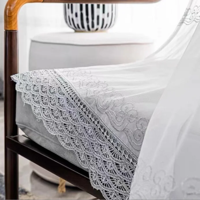Chinese embroidery Xiangyun embroidery warp knitted mesh living room bedroom curtains