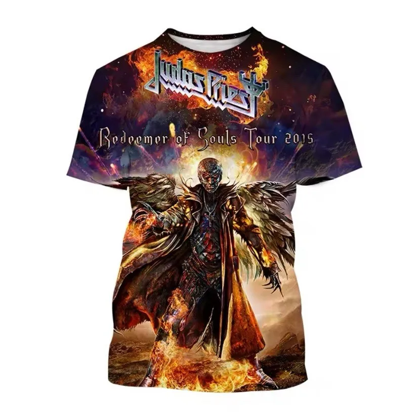 

Футболка Heavy Metal Rock Band Judas Priest, футболка с 3d принтом для мужчин и женщин, размер S-4XL, мужская дышащая быстросохнущая футболка с 3D принтом