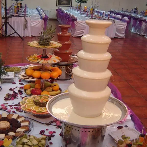 Fontana di cioccolato a cascata commerciale Fontana di fonduta di cioccolato di quinta generazione in acciaio inossidabile a 6 strati per Ce elettrico per feste
