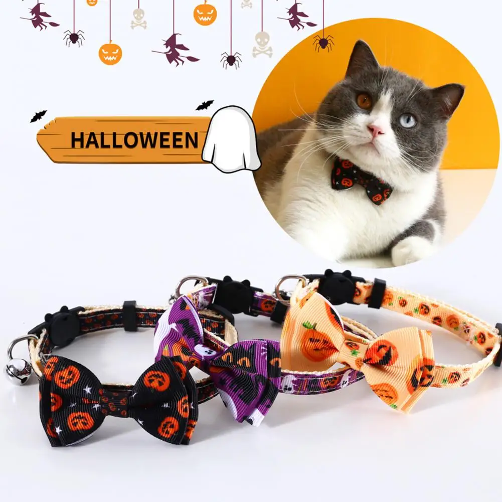 Pet Neck Strap  Quick Release   Pet Collar Halloween Ghost Print Pet Collar Photography Prop