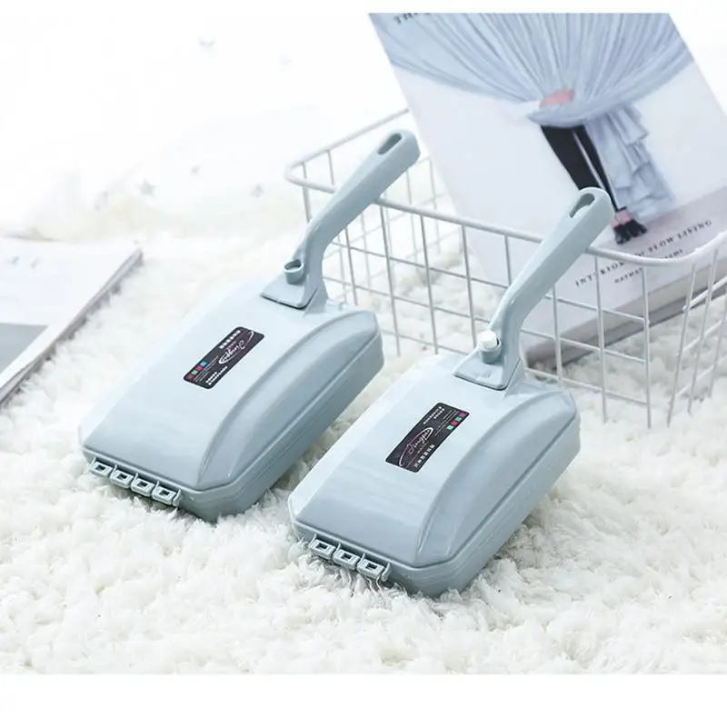 1PC Random Color Short Handle Sofa Dust Cleaning Roller With Waste Collector Soft Nylon Bristle for Pile Carpet Beds Living Room