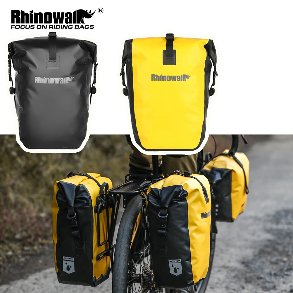 

Rhinowalk Bike Side Rack Bag Waterproof 25L Quick Release Bag Bike Pannier Bag MTB Trunk Bag Pack Luggage Carry