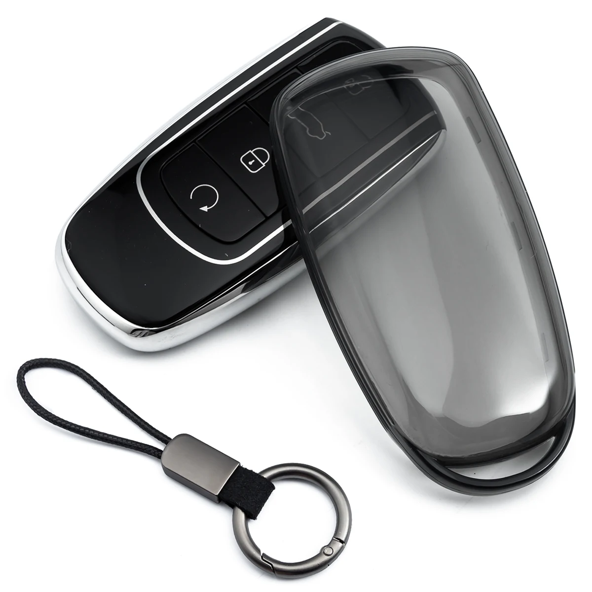 

Slim Car Key Fob Case Cover Keychain For Chery Tiggo 7 8 Pro Max Omoda 5 C5 S5 O5 Jaecoo J7 J8 Accessories Black Transparent