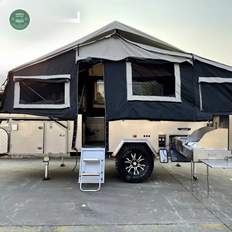 Australian Standard Off-Road Pop-Up Camper Trailer - Prefab Compact Travel Trailer with Independent Suspension