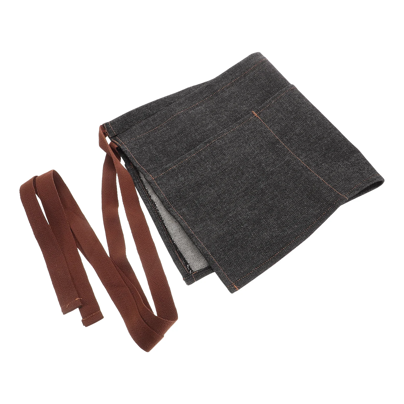 

Short Denim Apron with 3 Pockets Adjustable Waist Tie Fade Resistant Wrinkle Proof Kitchen Cooking Apron for Women Server