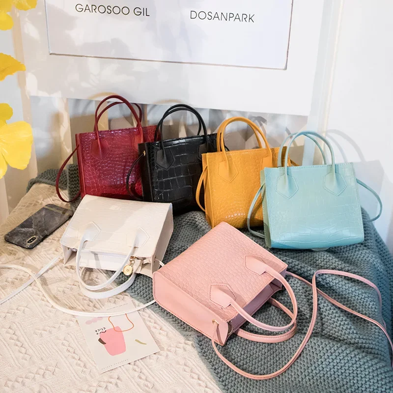 Fashion Crossbody Bag For Women All-Match Shoulder bag Pu Leather Crocodile Pattern Messenger Bags Mini Square Tote bags 2025 가방