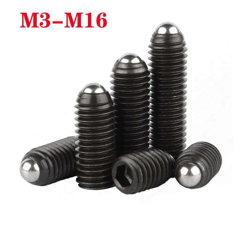 1/2/5pc Black Hex Hexagon Socket Grub Point Set Screw Bolt M3 M4 M5 M6 M8 M10 M12 M16 Grade 12.9 Alloy Steel Spring Ball Plunger