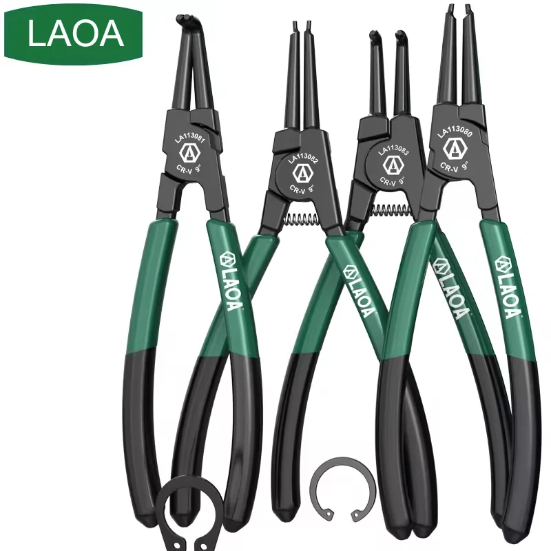 LAOA Industrial Circlip Pliers, Circlip Pliers, Straight-Head Circlip Pliers for Shaft, 9-Inch Disassembly Opening Expansion
