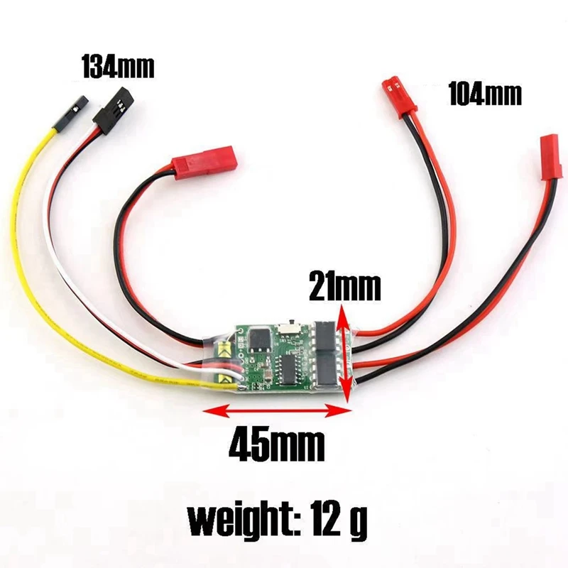 Controlador de velocidade escovado bidirecional bidirecional, ESC 2S-3S Lipo, carro modelo RC, peças sobresselentes do tanque do barco, 5A, ESC