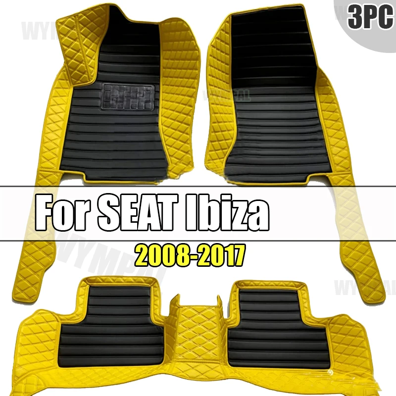 

Car Floor Mats For SEAT Ibiza 6J 6P MK4 2008~2017 Waterproof Rugs Durable Carpets Luxury Leather Mat Car Accessories 2009 2010