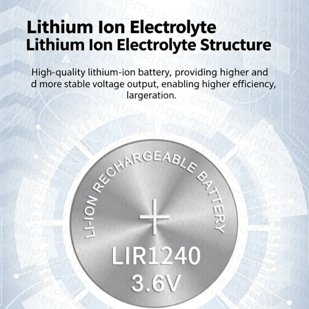 1-20 SZT. 3.6V 50mAh LIR1240 Bateria guzikowa w stalowej obudowie do słuchawek Bluetooth TWS — zdjęcie produktu 2