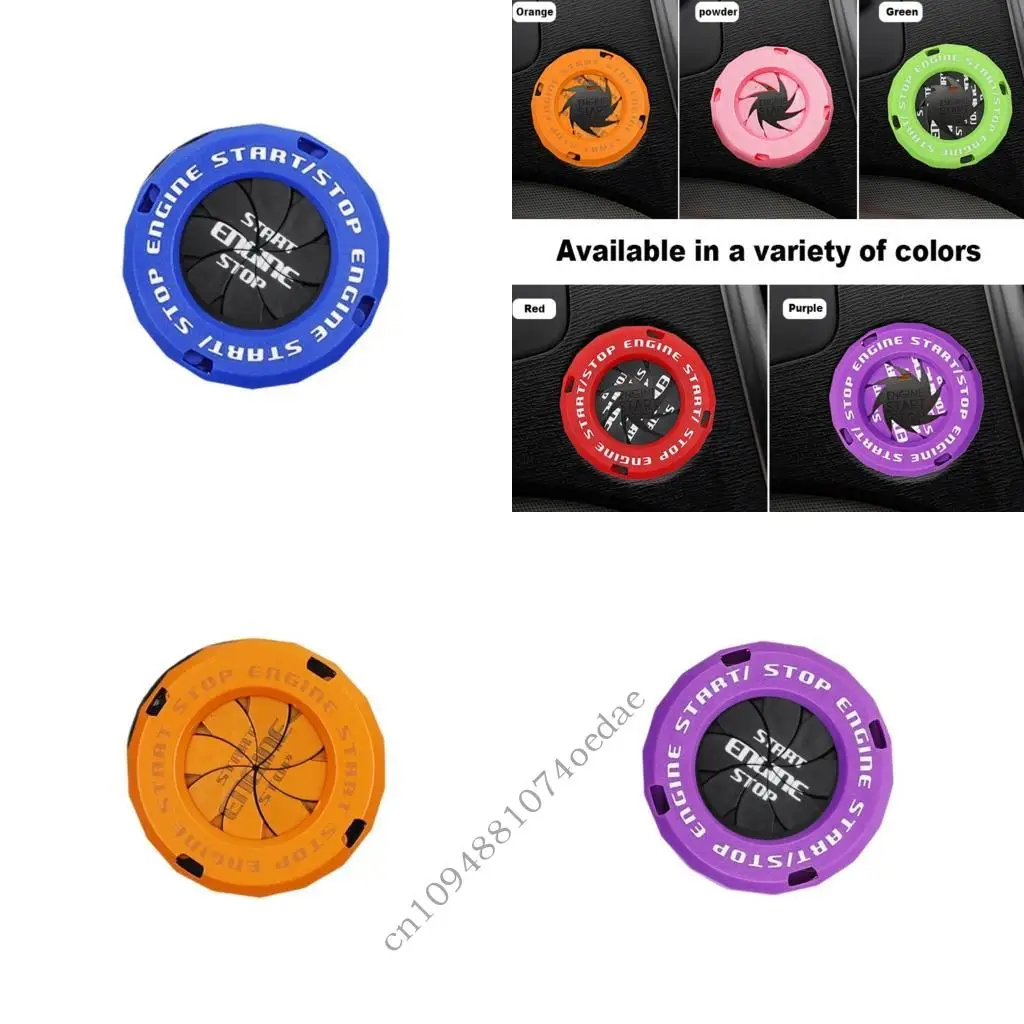 Universal Car Engine Start Stop Button Decoration Cover Trim Ringing ABS Material Scratch Resistant Upgrade Accessory 