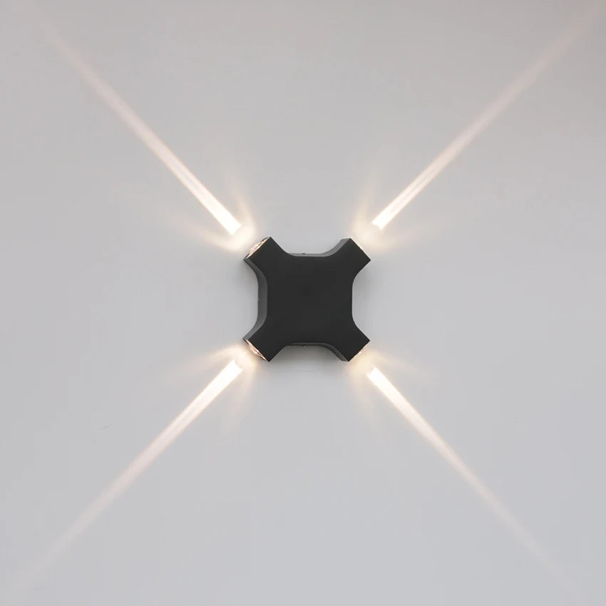 LED12W Outdoor Waterproof Wall Lamp with 4 Sides Illuminating Wall Light Courtyard Garden Exterior Wall Decoration Lighting