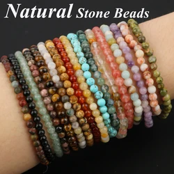 4 6 8mm Natural Stone Beaded Bracelet Agate Jade Beads Charm Elastic Bracelets for Women Men Jewelry Handmade Yoga Trendy Bangle