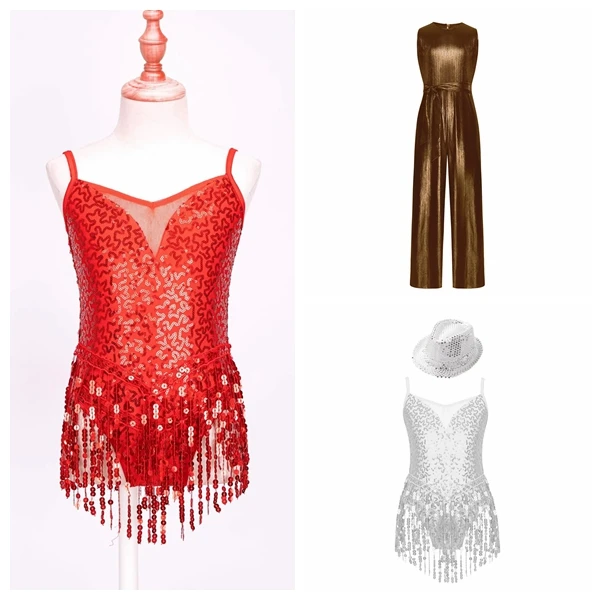 أطفال بنات شرابة ارتداءها تشاتشا اللاتينية ملابس رقص مهدب بذلة لامعة التانغو ملابس رقص يوتار الترتر أداء Dancewear