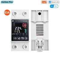 Tuya Smart Life WiFi 63A Circuit Breaker with Reclosing Leakage Overload Protection App Monitor Power Home Automation 80-300VAC