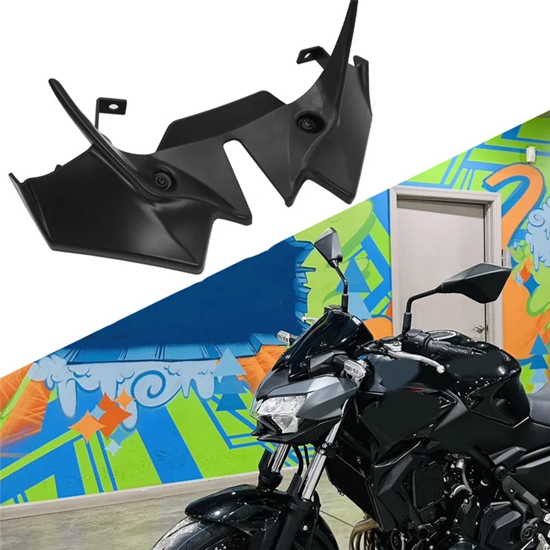

A03Q-для Kawasaki Z650 Z 650 2020-2024 передний спойлер, аэродинамический дефлектор крыла, обтекатель крылышка, прижимная сила для мотоцикла, черный