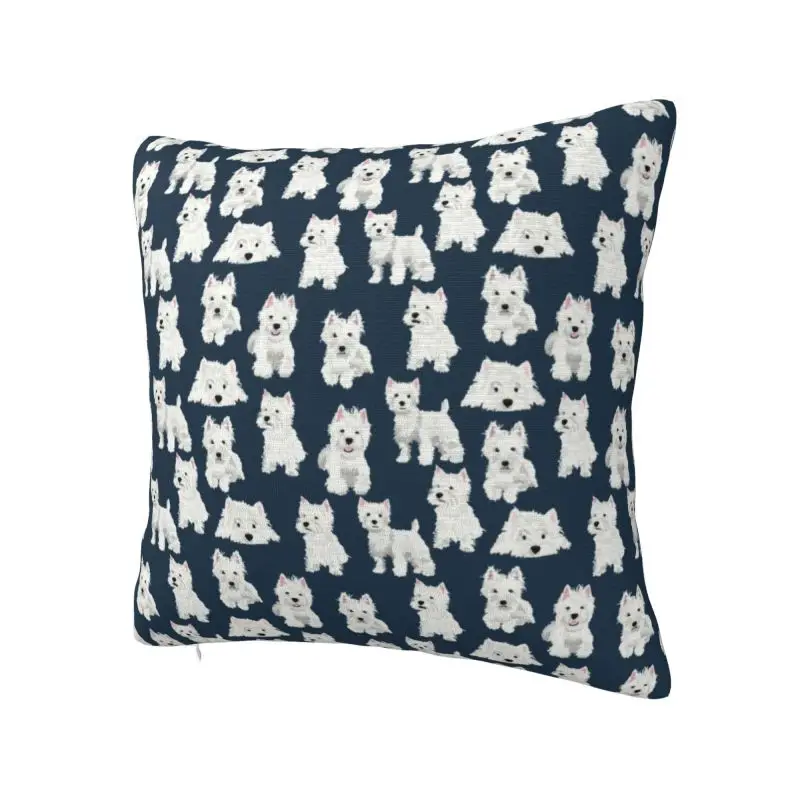 West Highland White Terrier Dog Pillow Bedroom Decoration Nordic Westie Puppy Outdoor Cushions Square Pillowcase