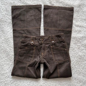Y2K Harajuku Retro Brown Wide Leg Flare Jeans Womens Low Rise Multi Pocket Cargo Jeans Gothic Casual Fashion Sexy Slim Fit Jeans 3 Y2K Harajuku Retro Brown Wide Leg Flare Jeans Womens Low Rise Multi Pocket Cargo Jeans Gothic Casual Fashion Sexy Slim Fit Jeans 3