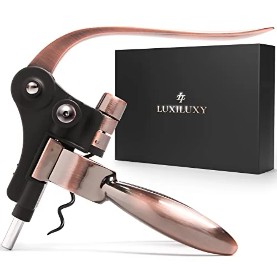 

Wine Bottle Opener Corkscrew Set [2024 upgraded, does NOT break!] Including Foil Cutter, Bottle Stopper, Opener Stand and Extra