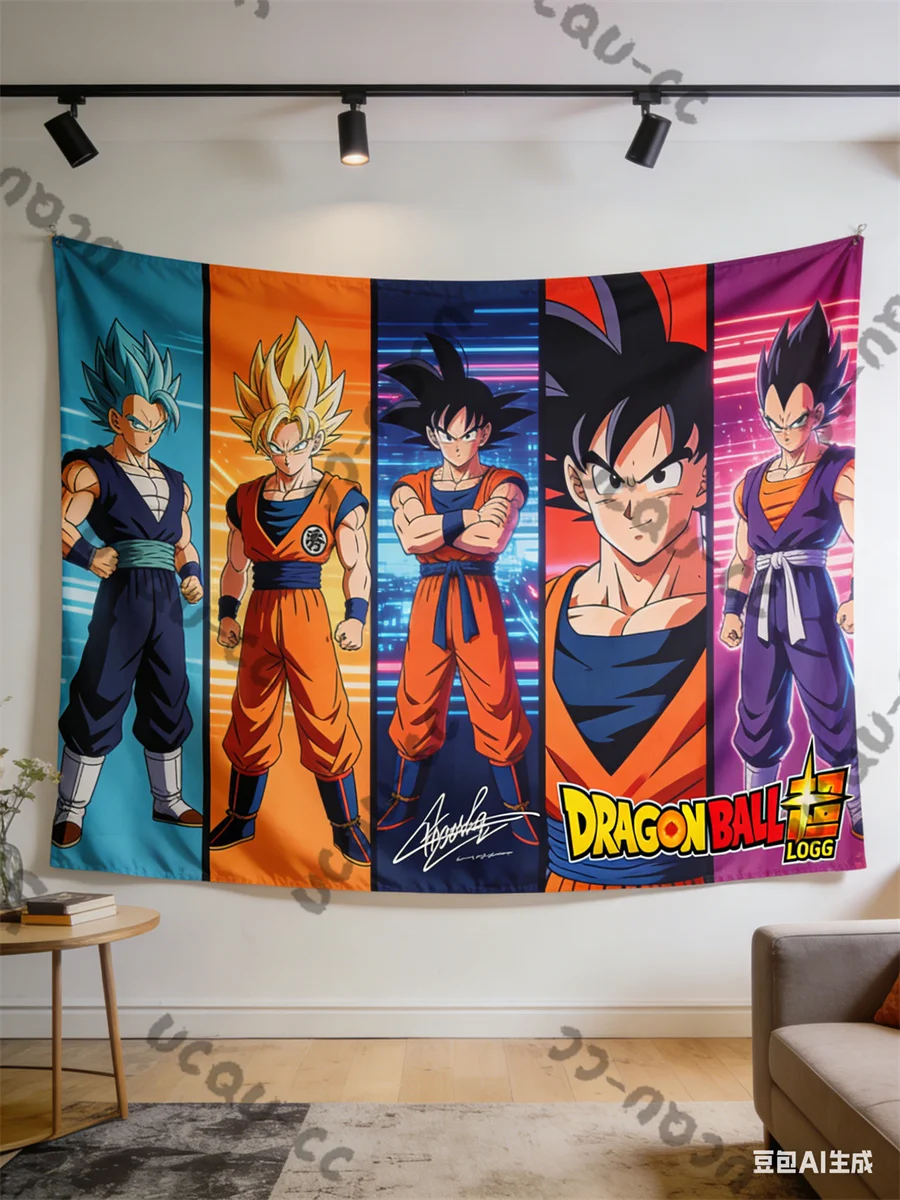 Dragon Ball Z Tapestry, Anime Fans Exclusive Limited Edition Wall Hanging, Classic Saiyan Goku Art Decor for Bedroom & Dorm Room view 5