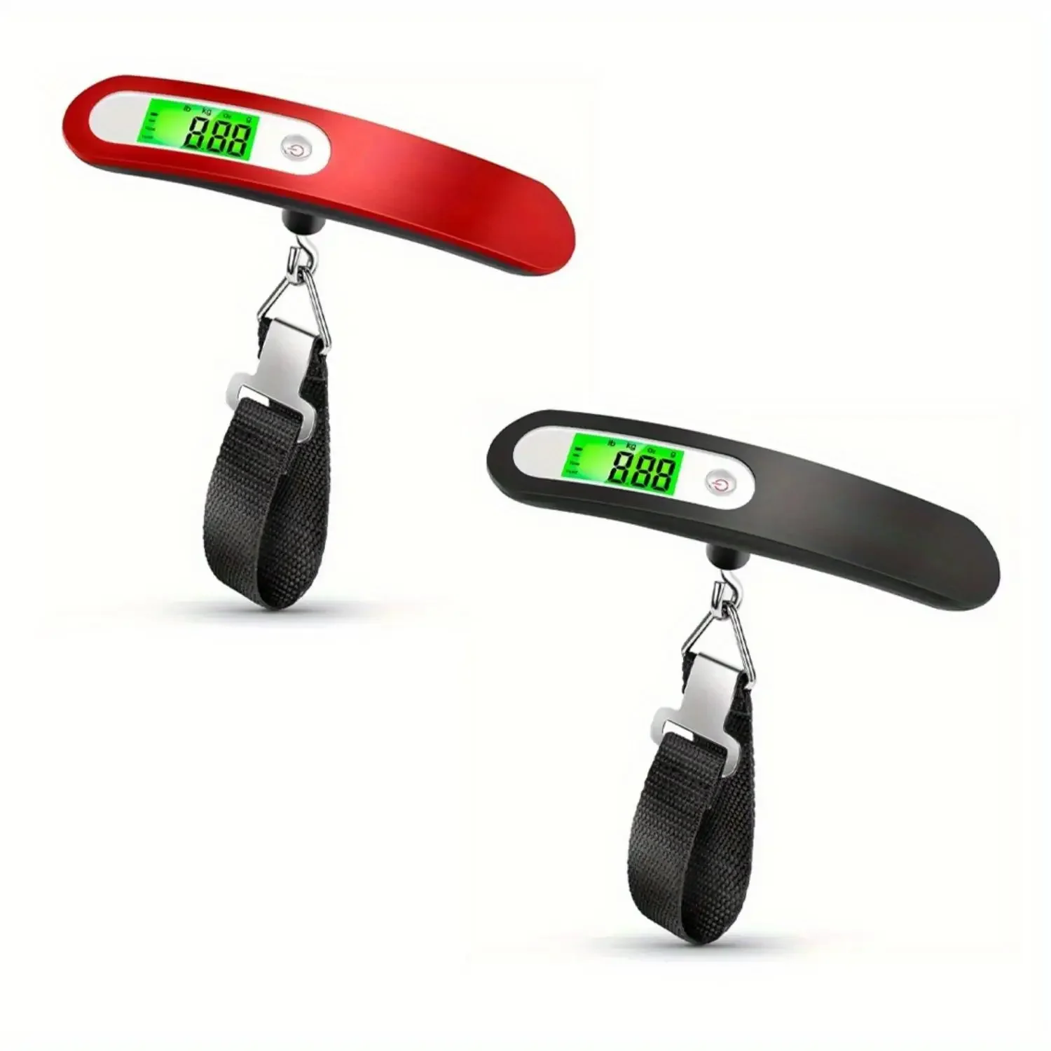 2 Pack Digital Luggage Scale Gift for Traveler Suitcase Handheld Weight Scale 110lbs (Red, Black, Sliver)