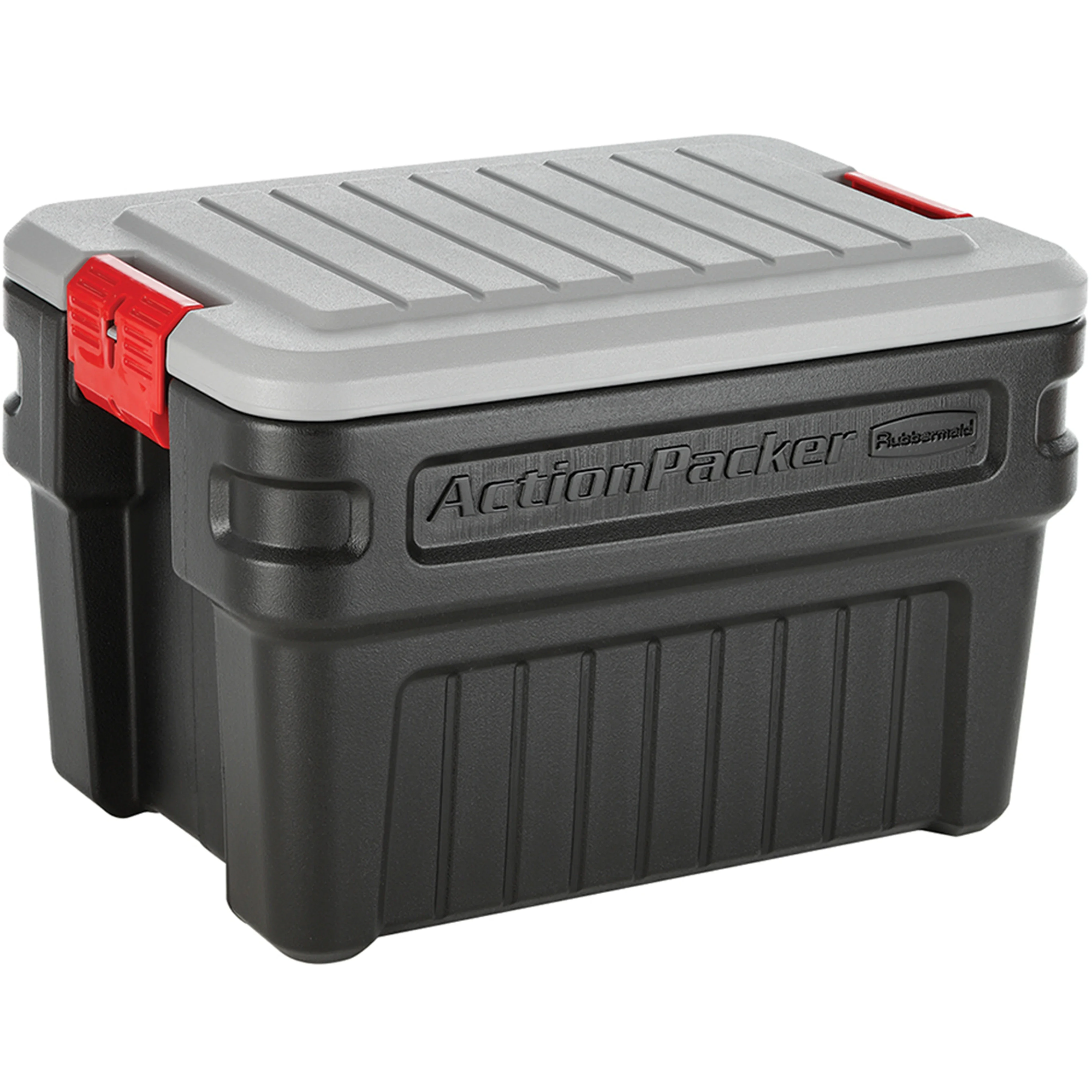 

24 Gallon Action Packer Storage Bin, Heavy Duty Plastic, Lockable, Black, Included Lid