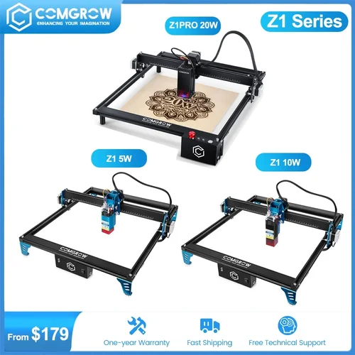 COMGROW Z1 5/10/20 ワットレーザー彫刻デスクトップ CNC レーザー彫刻切断機 DIY 木工金属アクリル CNC ルーター