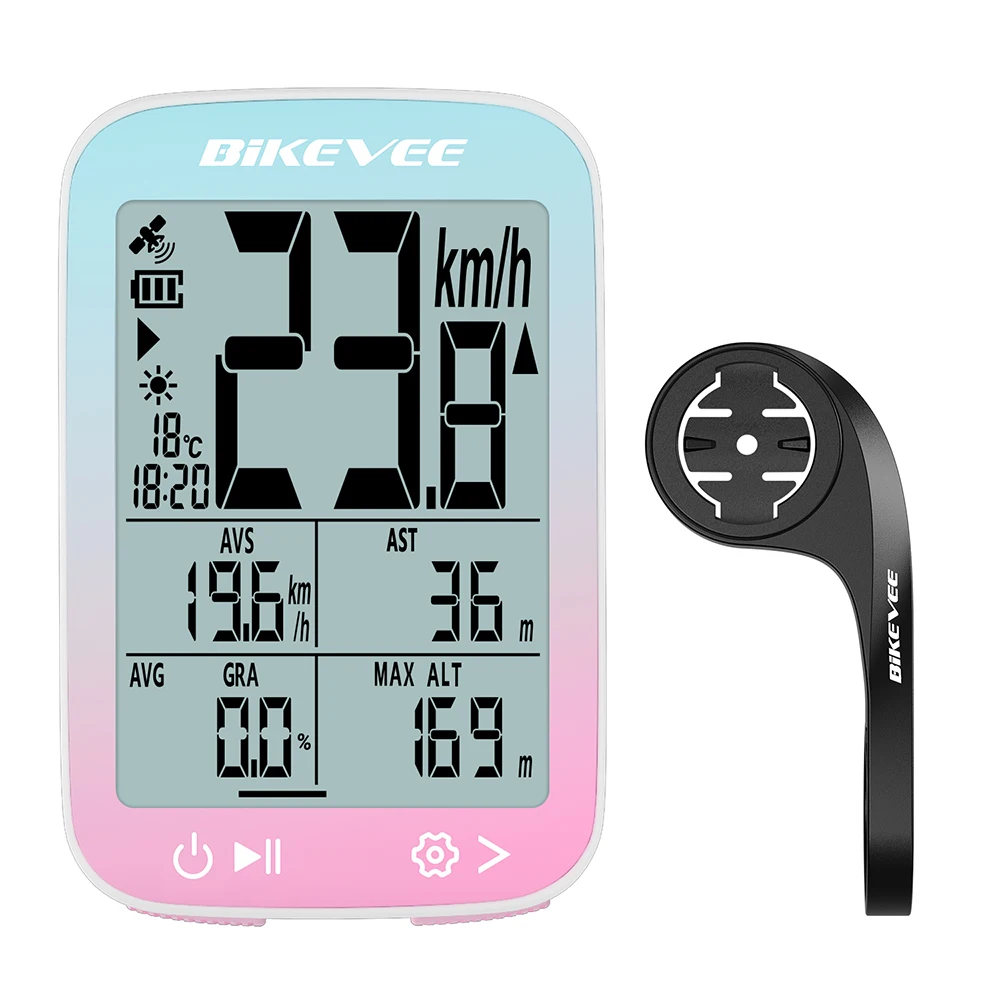 Ordinateur de vélo sans fil GPS, odomètre de vélo MPH KM/H, compteur de vitesse de vélo, odomètre de cyclisme, traqueur, écran LCD avec rétro-éclairage