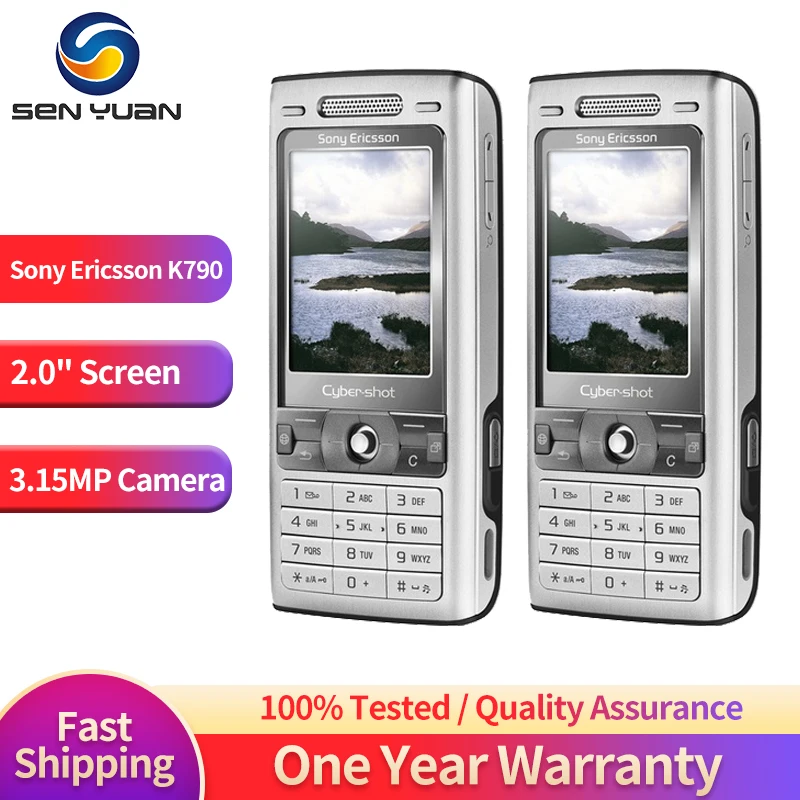 Original Sony Ericsson K790 K790i 2G Mobile Phone 2.0'' Tri-Band GSM 900/1800/1900 3.15MP Camera FM Radio Bluetooth CellPhone