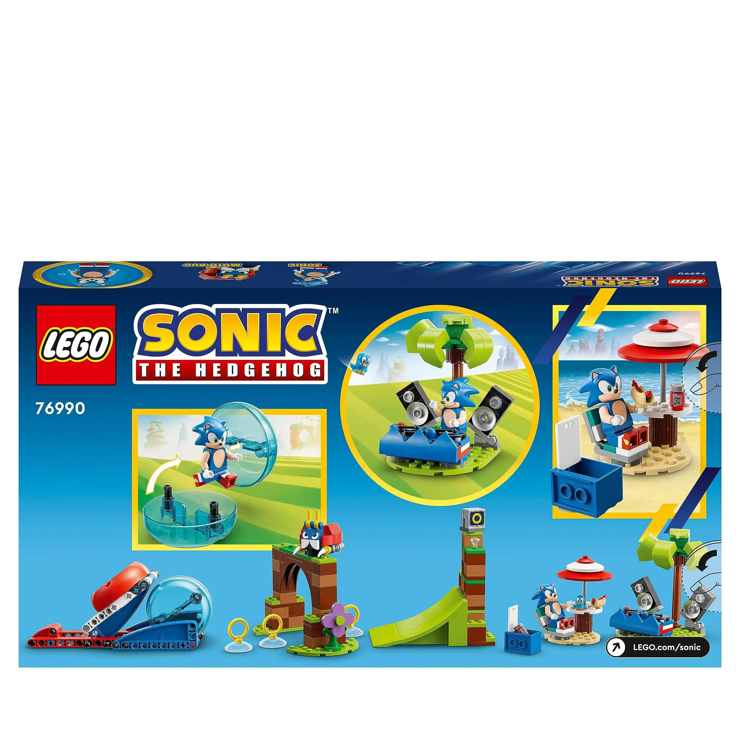 LEGO 76990 Sonic\'s Speed Sphere Challenge Set Buildable Game with 3 Characters a Moto Bug Badnik Figure Toy for Children Gift