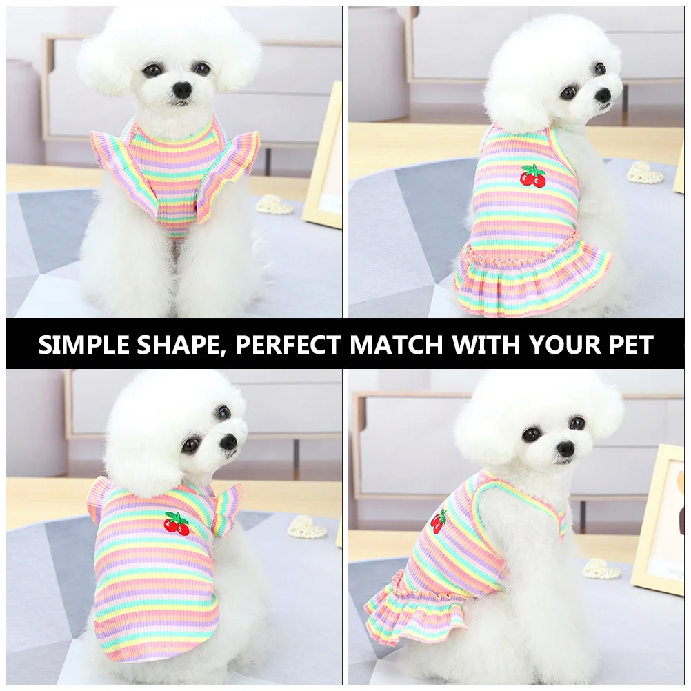 

2Pcs Puppy Vest Dog Clothes No Button Pullover Shirts Summer Apparel Pet Dress Comfortable Dog Vest Puppy Dress