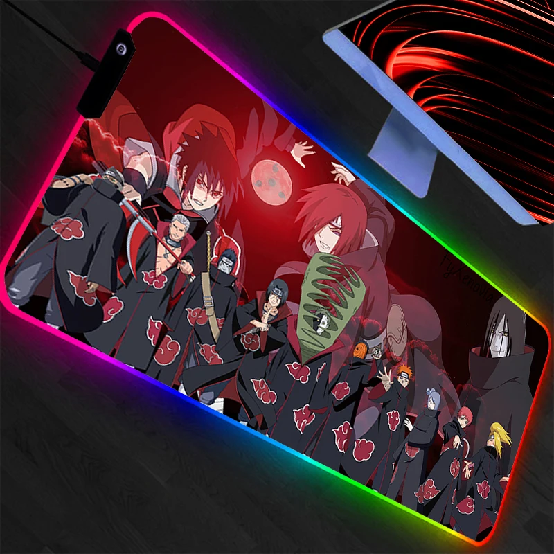 

RGB Naruto Mouse Pad Backlight Gamer XXL Keyboard LED Desk Mouse Mat Carpet Rubber Tapis Souris Gaming Mousepad Max Xxl