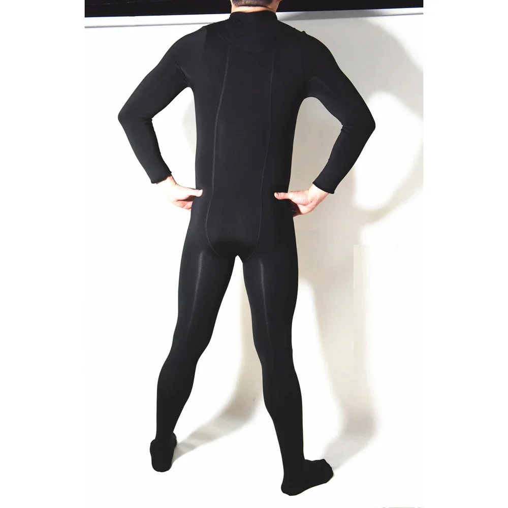 Body Unisex de manga larga con cuello alto y forro polar cálido, funda para pene, medias con abertura en la entrepierna, mono, lencería de invierno