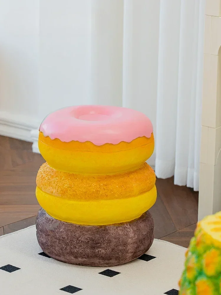 Hot sales Food low stool household Internet celebrity ins ice cream donut round stool small apartment