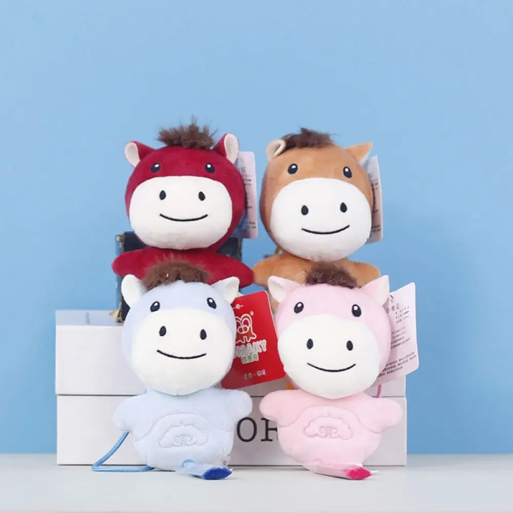 Funny Cute Stuffed Animal Horse Kawaii Soft Chinese New Year Gift Fluffy Year of Horse Zodiac Pony Figurine Birthday Gift