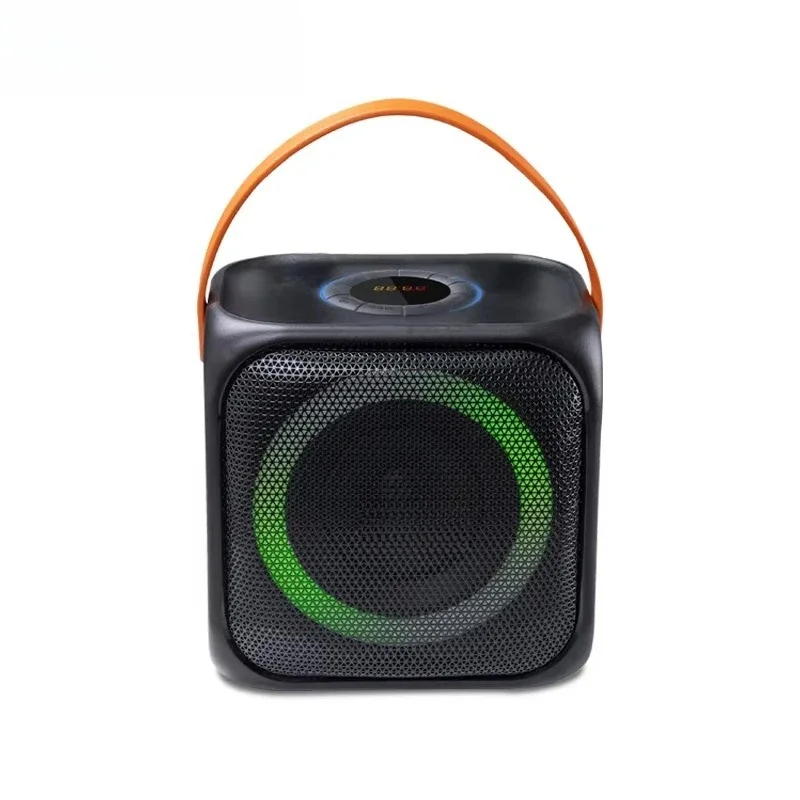 

Портативная колонка RHM RM-K111 OEM с усиленными басами, RGB LED подсветкой, беспроводным стереозвуком, Bluetooth и функцией караоке для вечеринок