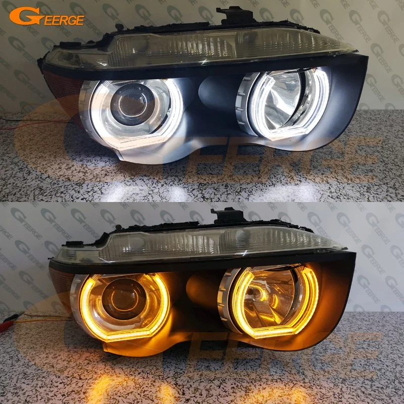 

For BMW 7 Series E65 E66 730i 740i 745i 760i 2002 2003 2005 Ultra Bright Day Light Turn Signal DTM LED Angel Eyes Kit Halo Rings