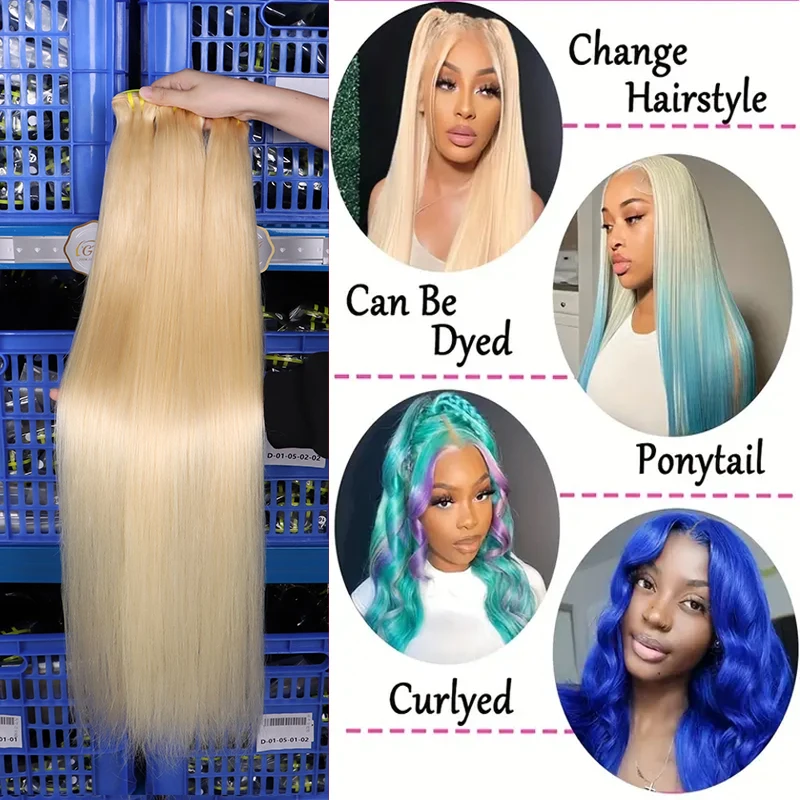 613-blonde-bone-straight-bundles-100-human-hair-raw-virgin-hair-extensions-weave-double-weft-honey-blonde-colored-1-2-3-4pcs