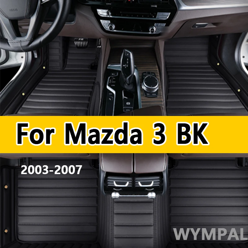 

Luxury Custom Auto Luxury Leather Car Floor Mat For Mazda 3 BK 2003 2004 2005 2006 2007 Car Mat Full Set Women Waterproof