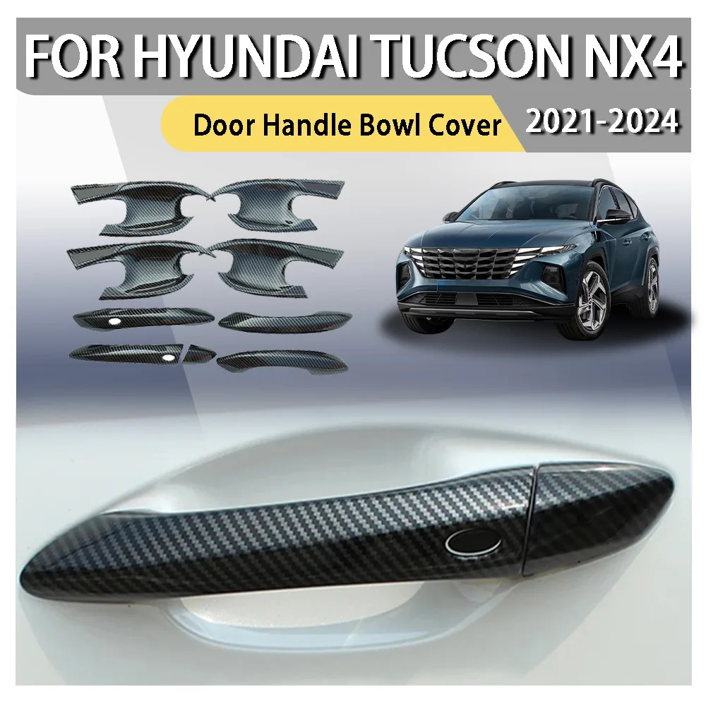 

Door Handle Bowl Cover For Hyundai Tucson NX4 2021-2024 Hybrid N Line ABS Car Trim Stickers Decoration Accessories