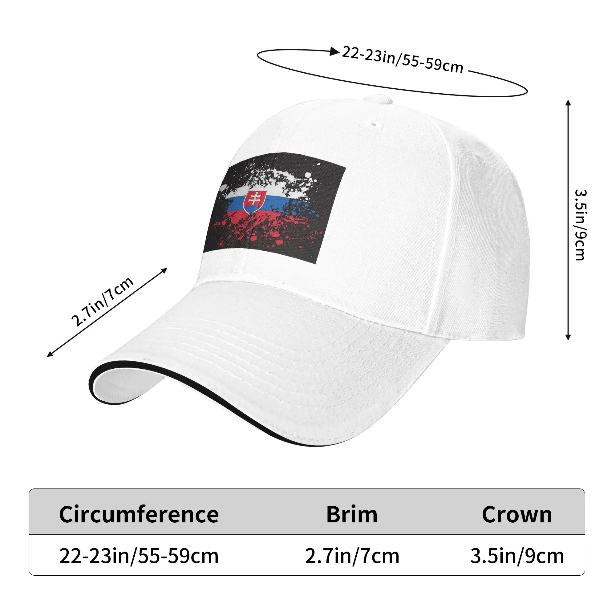 Flag Of Slovakia Slovak Republic Cap Casual Baseball Caps Adjustable Hat Hip Hop Summer Unisex Baseball Hats Customizable