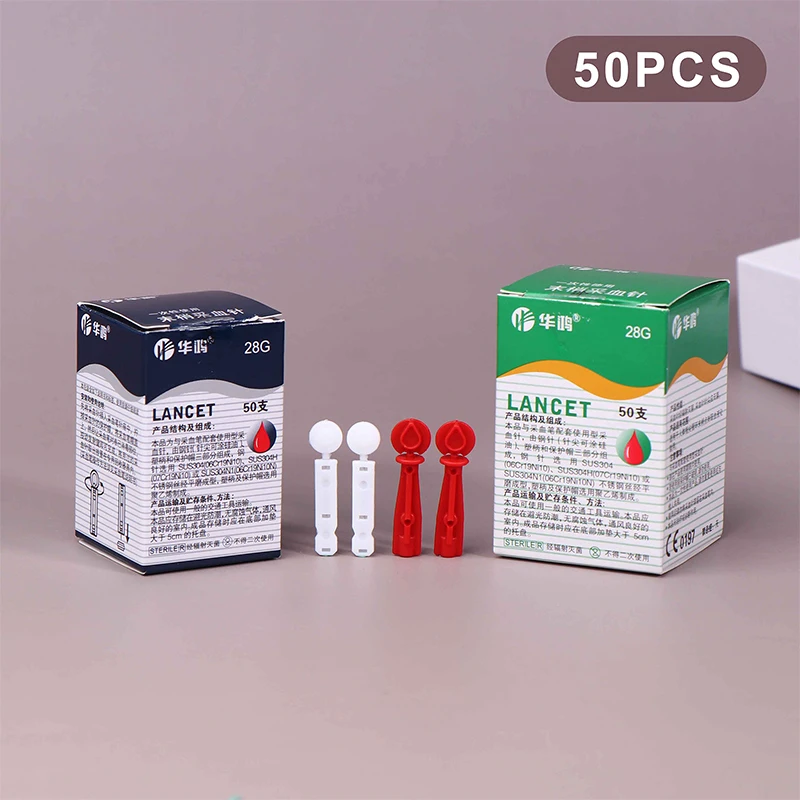 Hot! 50Pcs Sterile Lancets Kit For 28G Pen Glucose Meter Disposable Needles Spilled Blood Needle Measuring Blood Sugar Level
