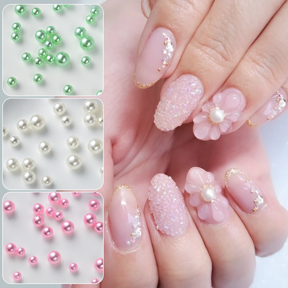 12 قطعة/المجموعة مختلط الحجم جولة اللؤلؤ 3D مسمار الفن سحر تقليد حبات اللؤلؤ الأظافر الراين ل Kawaii DIY مانيكير اكسسوارات #3