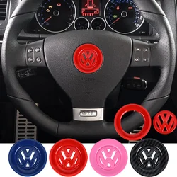 Black/Red Car ABS Plastic Steering Wheel Logo Circle Trim Sticker For VW Golf Polo Jetta Mk6 Tiguan Passat GTI Auto Accessories