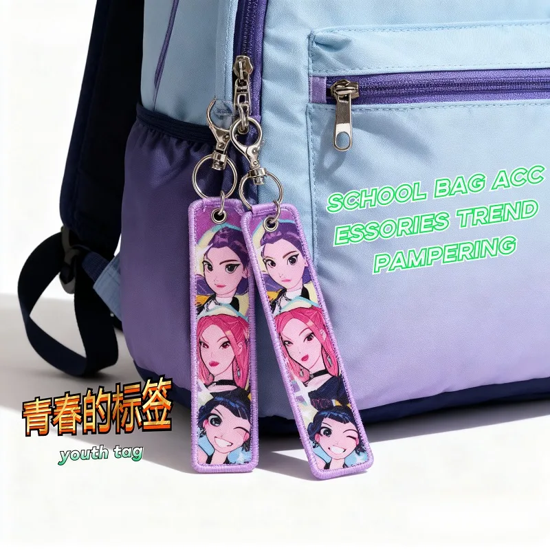 

Keychain Decoration POP Animation Trend Girl Group Knitting Demon Hunt Tags Cute and Cool Bag Charm Accessories Fabric Keychain