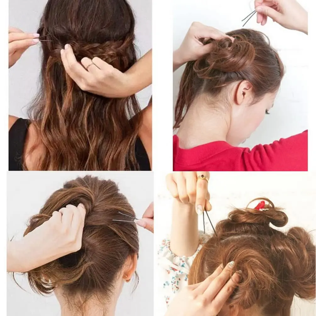 مجموعة مشابك شعر 100 قطعة مقاس 2 بوصة، دبابيس بوبي آمنة للنساء والفتيات لصالون تصفيف الشعر مع صندوق تخزين شفاف