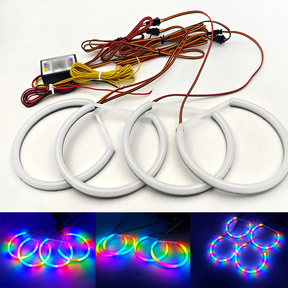 For BMW E46 E36 E38 E39 ARGB Angel Eyes APP Control Revolving Dynamic Cotton LED Sequential Flowing Turn Signal Light