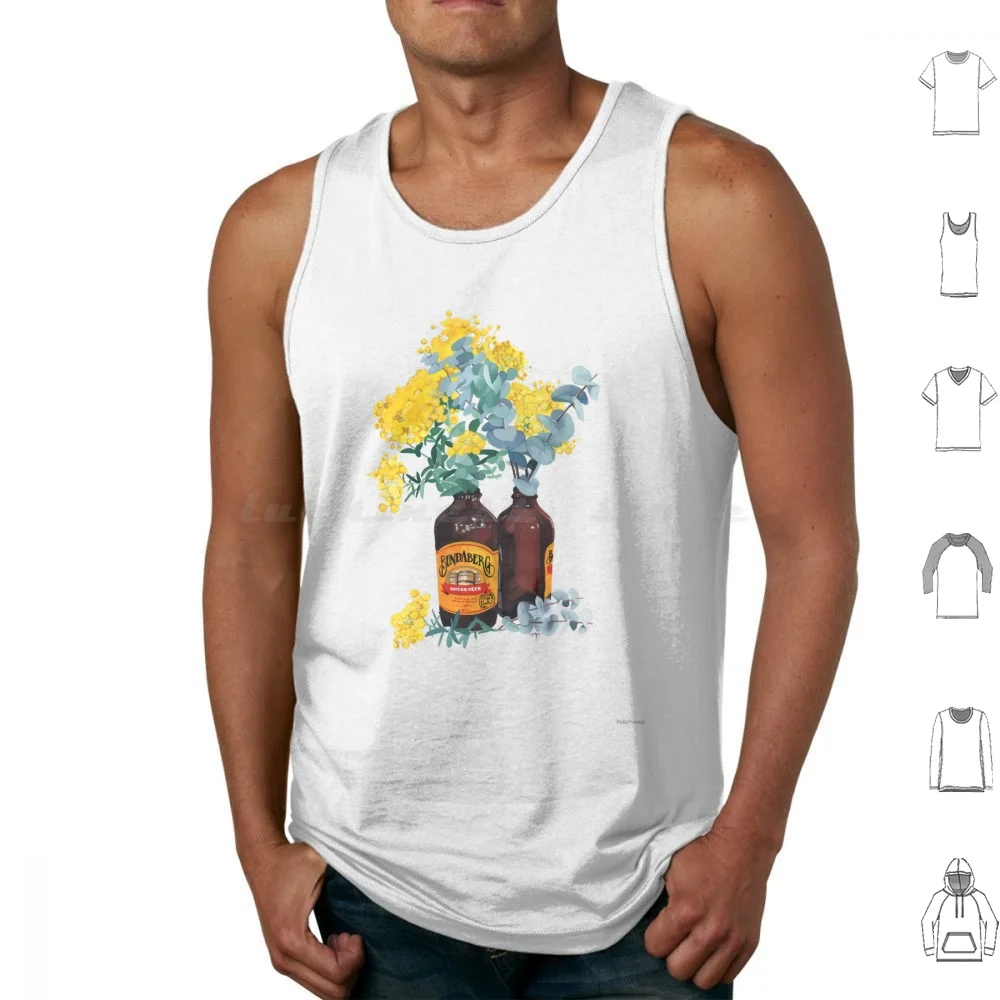 Bundaberg Bouquet Tank Tops Chaleco Sin Mangas Australiana Bundaberg Nostalgia Aussie Australia Australia Goauche Wattle Native