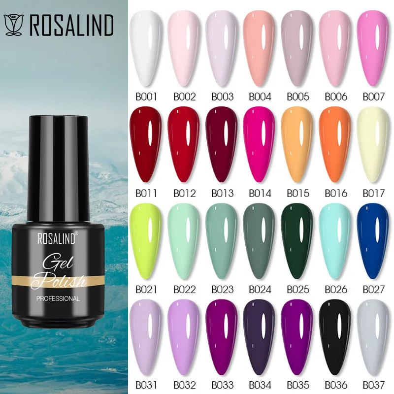 ROSALIND UV Nägel 7ml Glitter Gel Nagellack Semi Permanent Thermische Temperatur Ändern Lacke Top Basis Mantel Für Nagel kunst